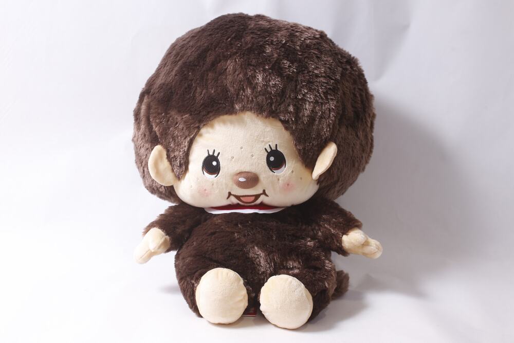 Sekiguchi Japan Monchhichi Plush with Red Bib and Tag ~ 260714-WH 1131